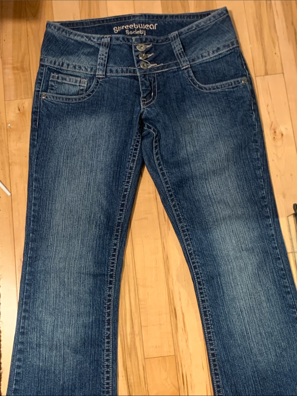 Low rise flared jeans